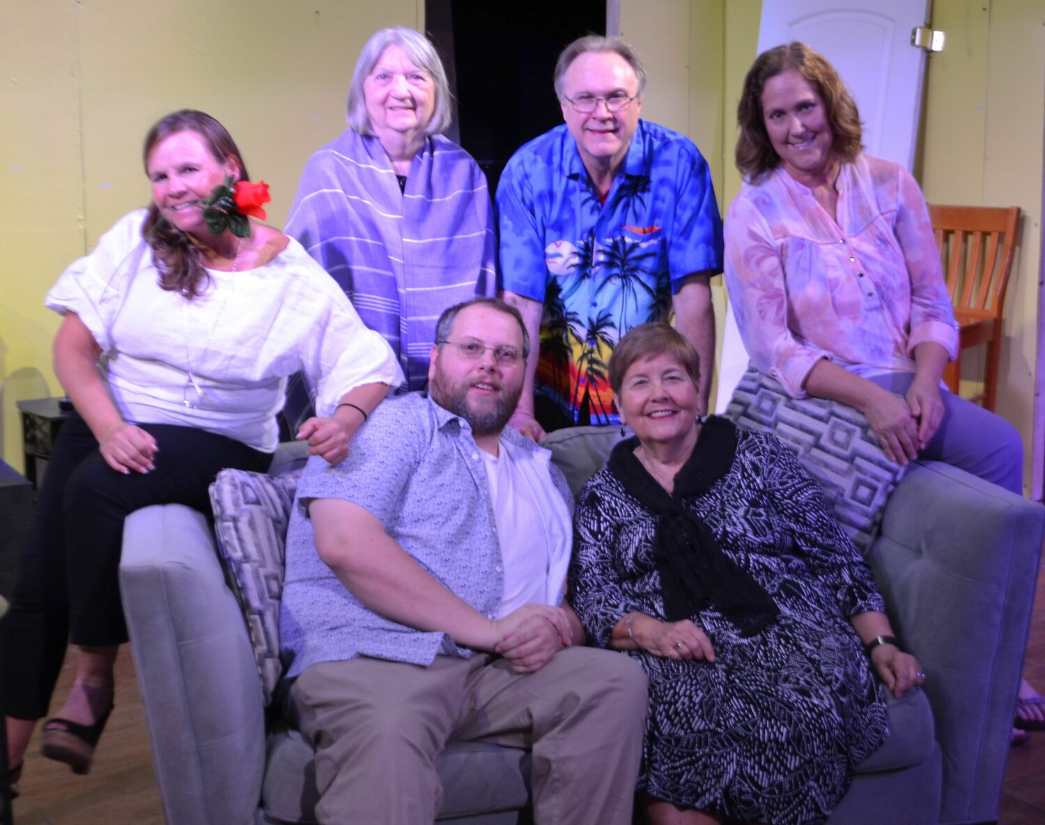 Front row from left to right: Austin Harn and DeAnne Sawyer. Back row from left to right: Richelle Battams, Janice Groves, Michael Shough, and Nancy Stuber.